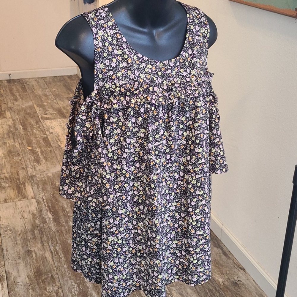 Lauren Conrad Floral Cold-shoulder Tunic